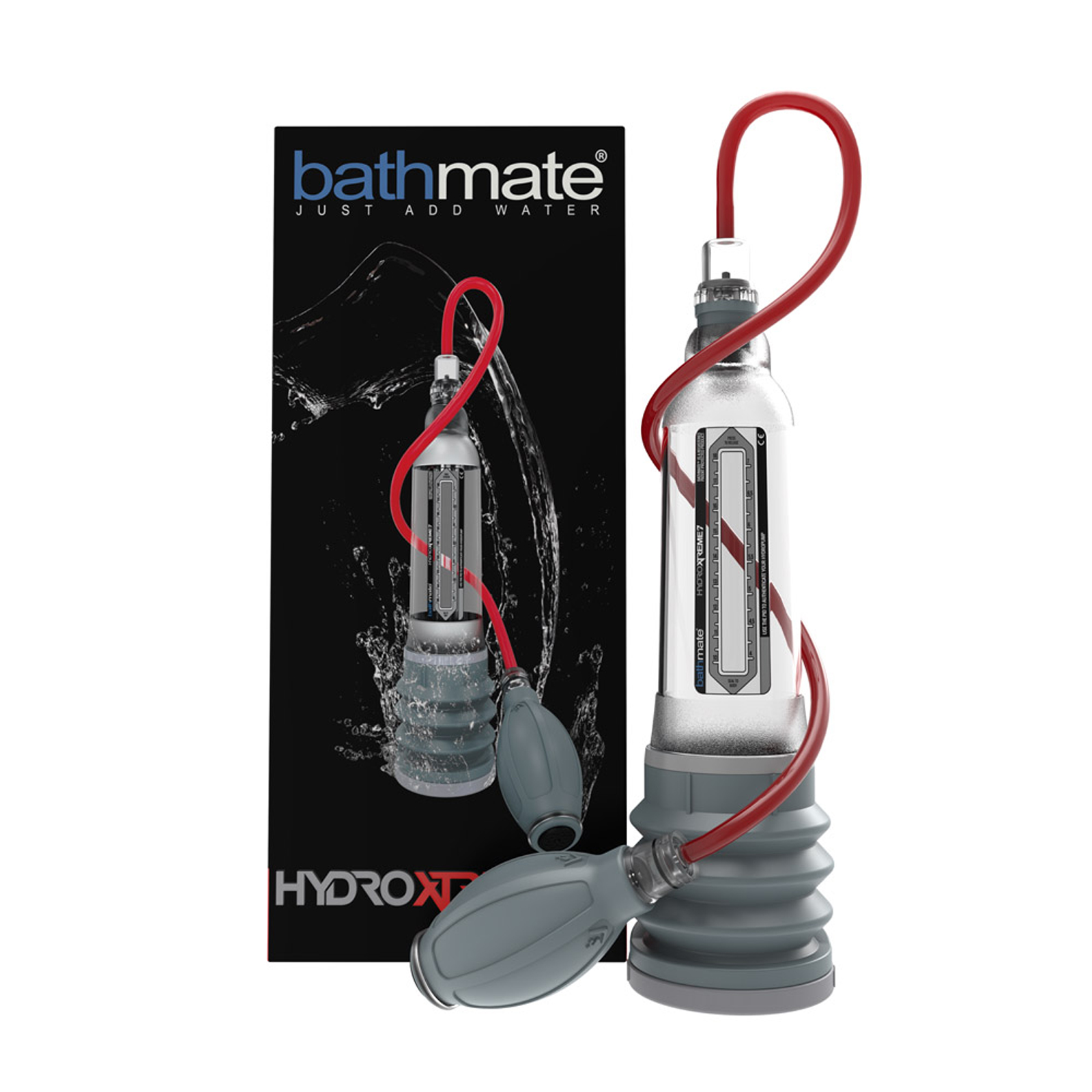 Bathmate HydroXtreme7, прозрачная, Гидропомпа для увеличения члена с полным комплектом аксессуаров (размер M)