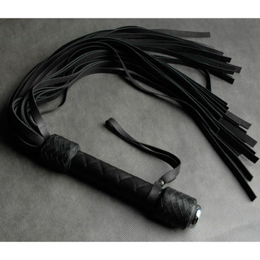 Beastly Грешница-40, черная, Плеть из 40 кожаных лент с металлической головкой