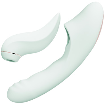 Двойной вибратор BeYourLover Fatima, мятный, С возвратно-поступательными движениями и вакуумом и другие товары BeYourLover с фото
