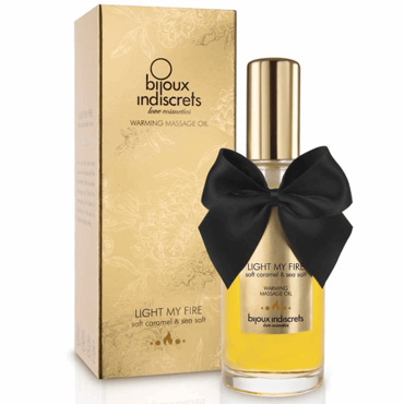 Массажное масло Bijoux Indiscrets Light My Fire, соленая карамель, 100 мл