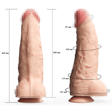 Новинка раздела Секс игрушки - Фаллоимитатор СУПЕРГИГАНТ с присоской 16,6''