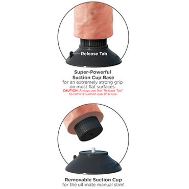 Pipedream Vibrating King Cock 15 см, телесный - Реалистичный вибратор на присоске - купить в секс шопе