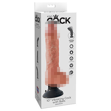 Pipedream Vibrating King Cock With Balls 26 см, телесный