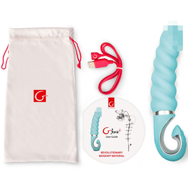Gvibe Gjack 2, бирюзовый - Витой вибратор анатомической формы - купить в секс шопе