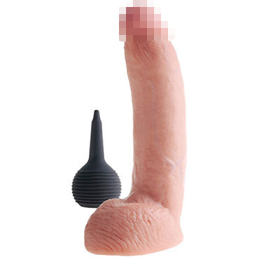 Pipedream Squirting King Cock with Balls, 22.9см - Реалистичный фаллоимитатор с эффектом семяизвержения  - купить в секс шопе