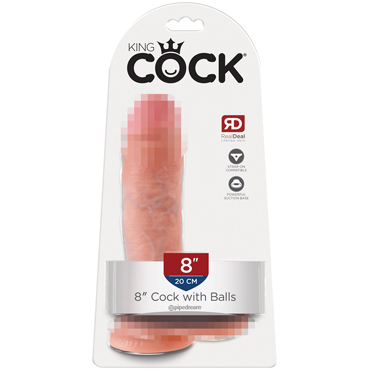 Pipedream King Cock With Balls 20 см, телесный