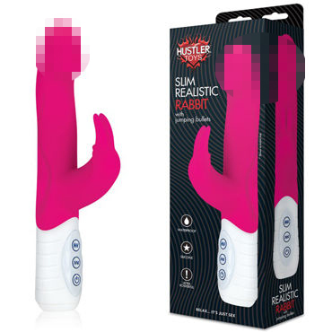 Hustler Slim Realistic Rabbit, розовый