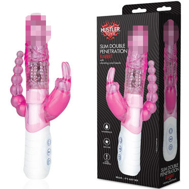Hustler Slim Double Penetration Rabbit, розовый