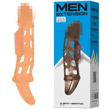 Baile Men Extension G-Spot Vibration, телесная, Насадка-удлинитель с вибратором