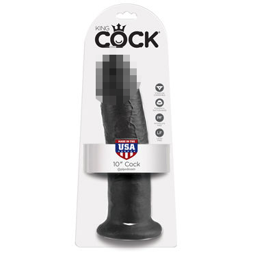 Pipedream King Cock 25 см, черный, Фаллоимитатор на присоске