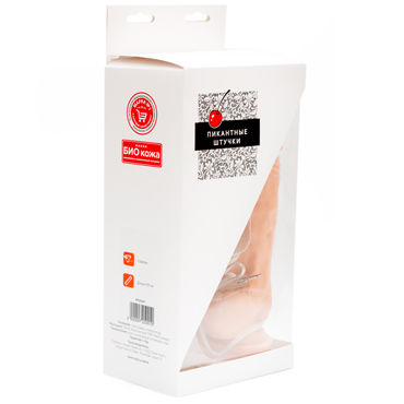 Пикантные Штучки Реалистичный Фаллоимитатор 23 см, телесный, С вибрацией на пульте управления и другие товары Пикантные штучки с фото