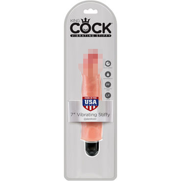 Pipedream King Cock 7'' Vibrating Stiffy, телесный — фото 1