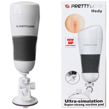 Baile Pretty Love Hedy vibro, телесная, Вагина с вибрацией в тубе с присоской