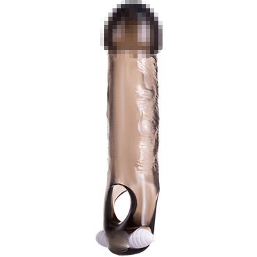 ToyFa Xlover Penis Extender, черная - Насадка с крупной головкой и вибрацией - купить в секс шопе