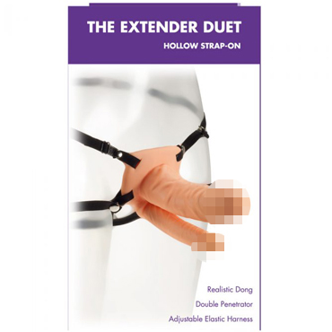 Kinx The Extender Duet Hollow Strap-On Flesh, телесный