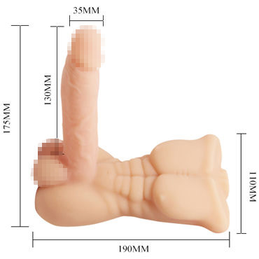 Baile Temptation Bigger Man Вибратор-реалистик, телесный, С мини-торсом и другие товары Baile с фото