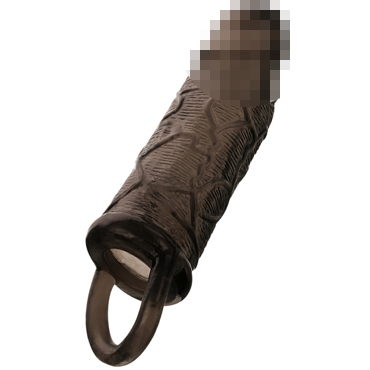 ToyFa Xlover Насадка 14,5 см, черная, Для увеличения члена, с кольцом