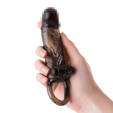 ToyFa Xlover Насадка 14,5 см, черная, Для увеличения члена, с вибрацией и кольцом и другие товары ToyFa с фото