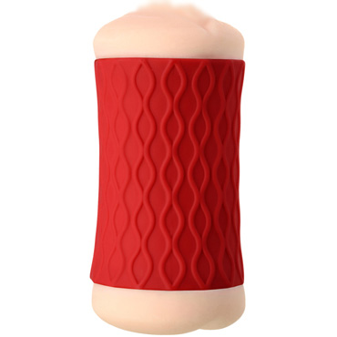 JOS Nadin, телесный/красный, Мастурбатор двусторонний вагина/анус и другие товары JOS с фото