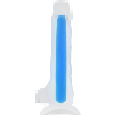 Toyfa Beyond Bruce Glow, прозрачно-синий - Светящийся в темноте фаллоимитатор - купить в секс шопе