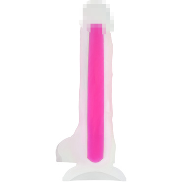 Toyfa Beyond Peter Glow, прозрачно-розовый - Светящийся в темноте фаллоимитатор - купить в секс шопе