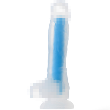 Toyfa Beyond Matt Glow, прозрачно-синий, Светящийся в темноте фаллоимитатор