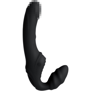 Toyfa Black & Red Strapless Strap-On, чёрный - Безремневой страпон с вибрацией - купить в секс шопе