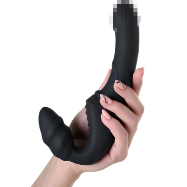 Toyfa Black & Red Strapless Strap-On, чёрный - подробные фото в секс шопе Condom-Shop