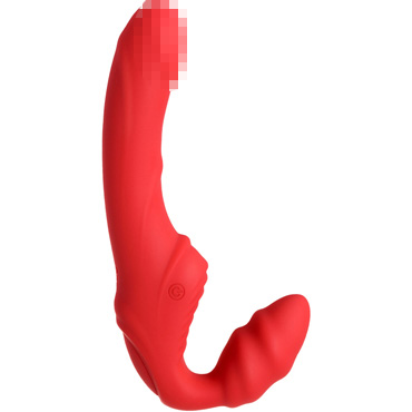 Toyfa Black & Red Strapless Strap-On, красный - Безремневой страпон с вибрацией - купить в секс шопе