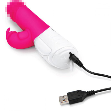 Rabbit Essentials Thrusting Rabbit Vibrator, розовый - Кролик-вибратор с толкающей головкой - купить в секс шопе