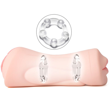 Zemalia Debby, телесный, Двухсторонний мастурбатор, вагина и ротик с язычком и зубками и другие товары Svakom с фото