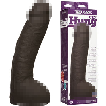 Doc Johnson Vac-U-Lock UR3 Hung, черный, Реалистичная насадка к трусикам