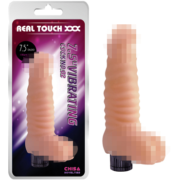 Chisa Real Touch XXX 7.5" Vibrating Cock No.02, телесный