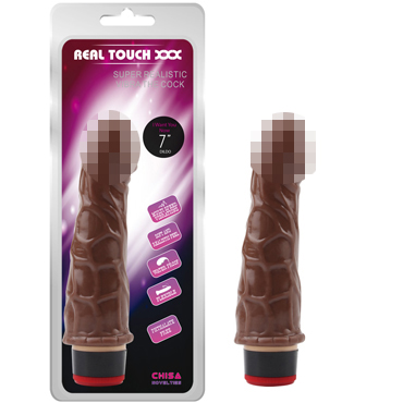 Chisa Real Touch XXX 7” Vibe Cock, коричневый — фото 1