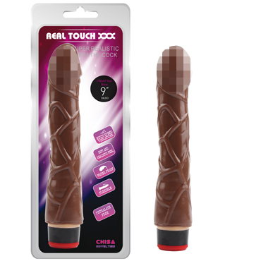Chisa Real Touch XXX 9” Vibe Cock, коричневый — фото 1