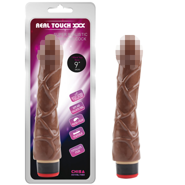 Chisa Real Touch XXX 9” Vibe Cock, коричневый — фото 1