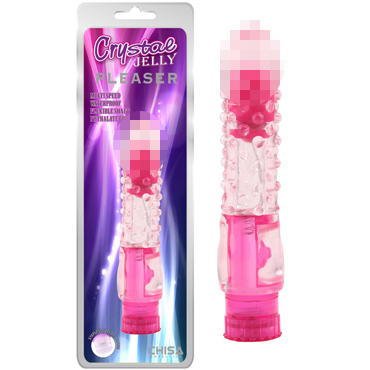 Chisa Crystal Jelly Pleaser, розовый, Вибратор с точечным рельефом