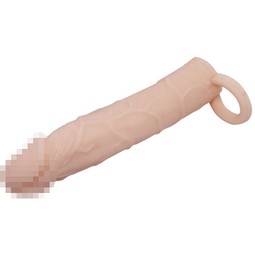 Baile Pretty Love Benis Sleeve, телесная, Закрытая удлиняющая насадка на пенис и другие товары Baile с фото