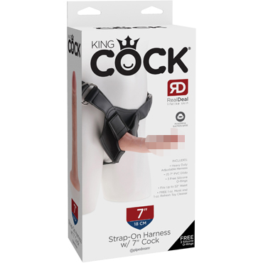 Pipedream King Cock Strap-on Harness Cock 18 см, телесный