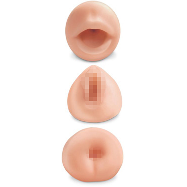Pipedream Pipedream Extreme Toyz All 3 Holes, телесный - Набор мастурбаторов вагина, анус и ротик - купить в секс шопе