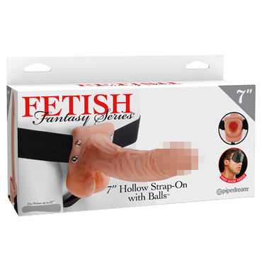 Pipedream Fetish Fantasy Hollow Strap-On with Balls 19 см, телесный