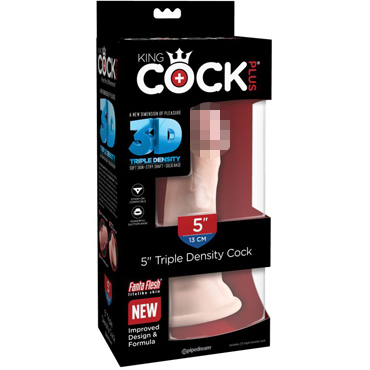 Pipedream King Cock Plus Triple Density Cock 13 см, телесный