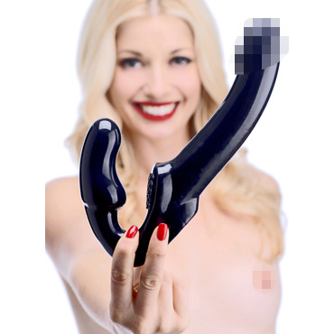 XR Brands Strap U Revolver, черный, Безремневый страпон с реалистичный стволом и другие товары XR Brands с фото