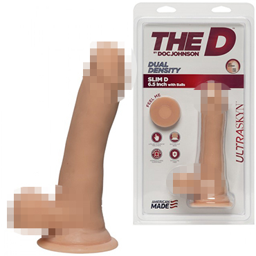 Doc Johnson The D Slim D Ultraskyn with Balls 16 см, телесный