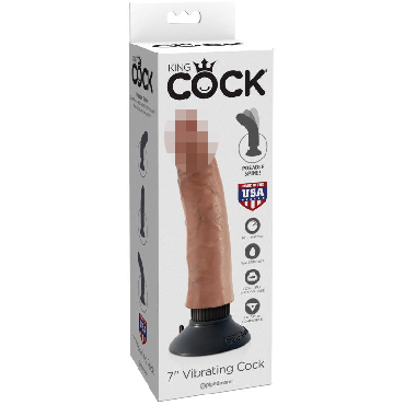 Pipedream King Cock Vibrating Cock 18 см, загорелый — фото 1