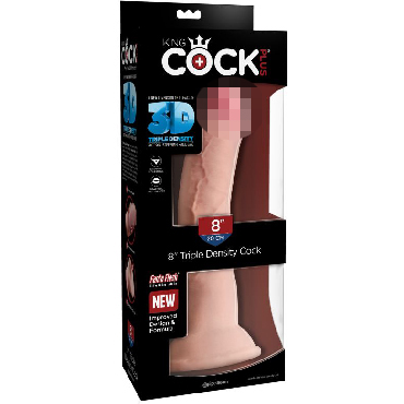 Pipedream King Cock Plus Triple Density Cock 20 см, телесный