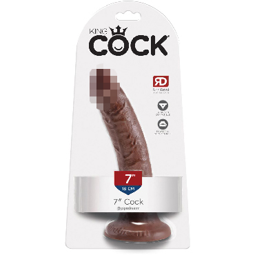 Pipedream King Cock 18 см, коричневый, Фаллоимитатор на присоске