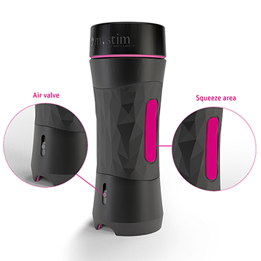 Mystim Oh Push me Vagina, черный - Мастурбатор-вагина в тубе - купить в секс шопе