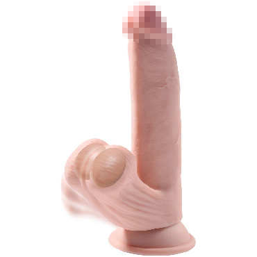 Pipedream King Cock Plus Triple Density 20см, телесный - Реалистичный фаллоимитатор с подвижной мошонкой - купить в секс шопе