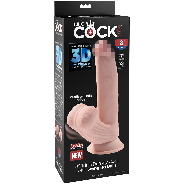 Pipedream King Cock Plus Triple Density 20см, телесный